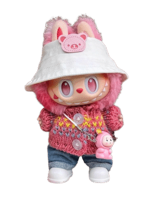 Labubu clothing - buttoned sweater set