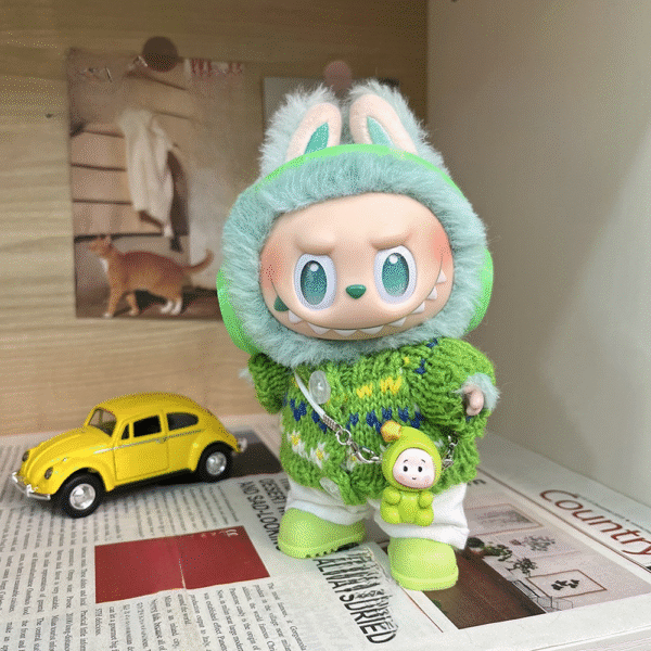 Labubu clothing - buttoned sweater set