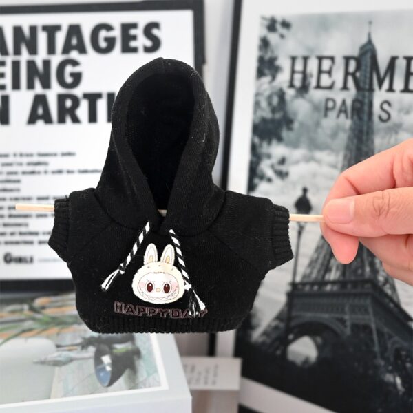 labubu knitted black hooded suit