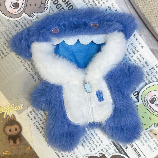 Labubu clothing blue fluffy onesie
