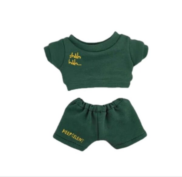 Labubu clothing Kuang Lingling green T-shirt set