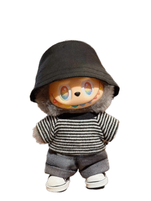 Labubu clothing black and white striped hoodie