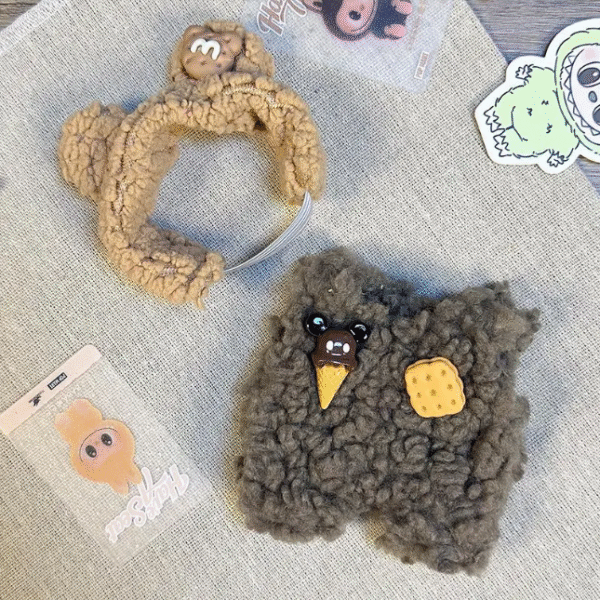 Labubu clothing teddy bear ice cream set