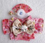 Labubu pink floral kimono