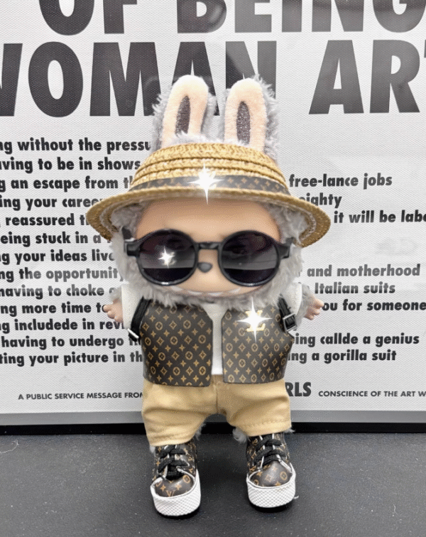 labubu's clothes are brown lv casual wear