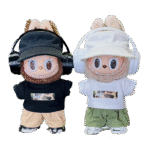 Labubu clothes supreme black and white suit