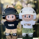 Labubu clothes supreme black and white suit