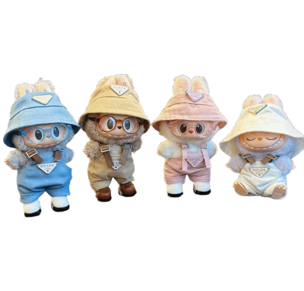 Labubu x Prada Denim Fisherman Hat Four-Piece Set