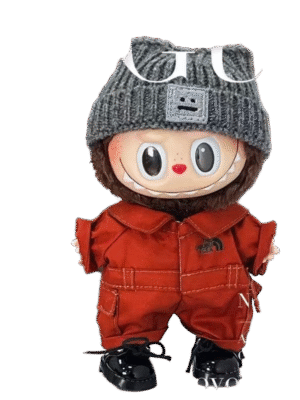 Labubu clothing red overalls jumpsuit