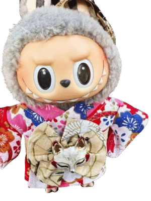 Labubu Big Cherry Blossom kimono