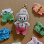 Labubu clothing - macaron color series knitted drawstring pants