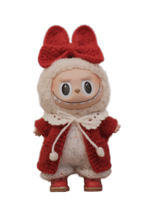 Labubu clothing Christmas crochet red set