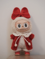 Labubu clothing Christmas crochet red set