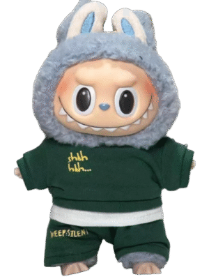 Labubu clothing Kuang Lingling green T-shirt set