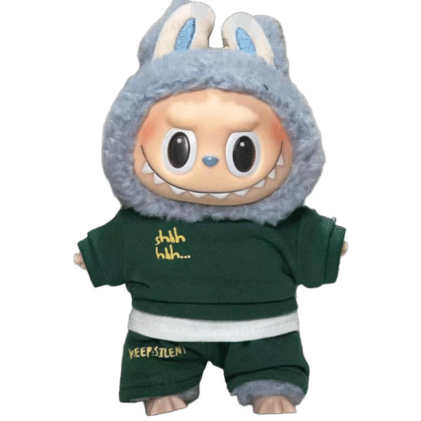 Labubu clothing Kuang Lingling green T-shirt set