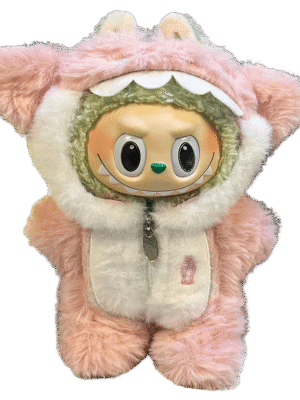 Labubu clothing pink fluffy onesie