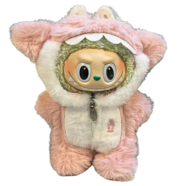 Labubu clothing pink fluffy onesie