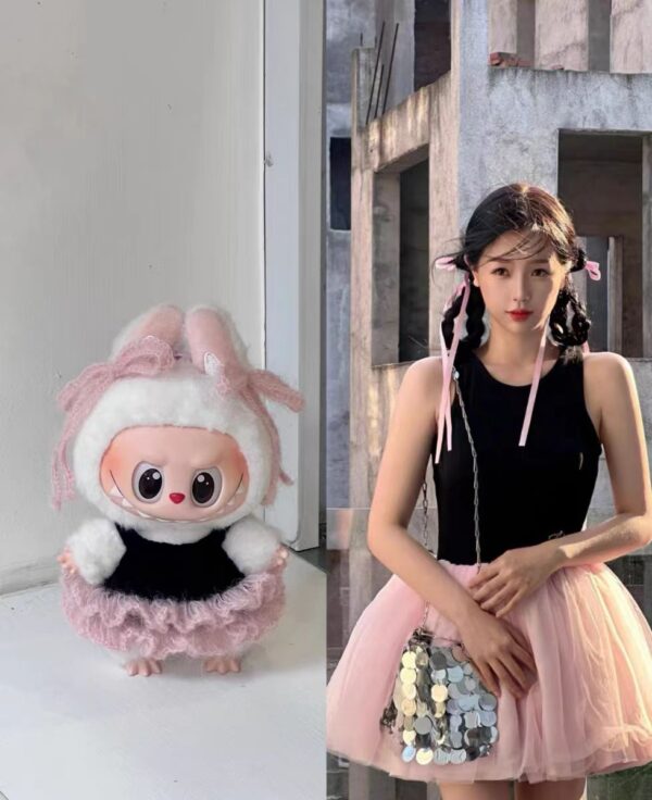 Labubu clothing Yu Shuxin pink dress