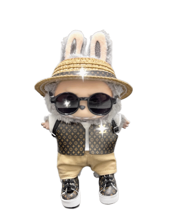 labubu's clothes are brown lv casual wear