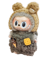 Labubu clothing teddy bear ice cream set