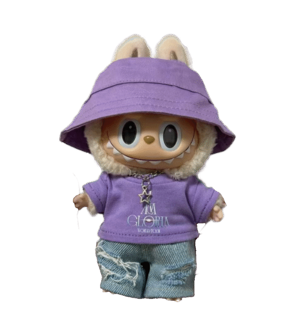 Labubu clothing G.E.M. purple T-shirt outfit