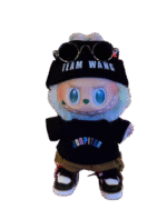 Labubu clothing Jackson Wang black T-shirt outfit