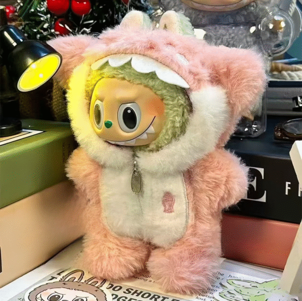 Labubu clothing pink fluffy onesie