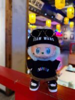 Labubu clothing Jackson Wang black T-shirt outfit