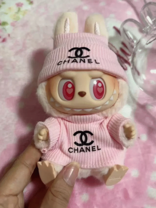 Labubu clothing Chanel  pink set