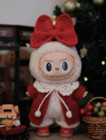 Labubu clothing Christmas crochet red set