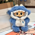 Labubu clothing blue fluffy onesie