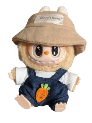 Labubu Sitting Party Denim Overalls