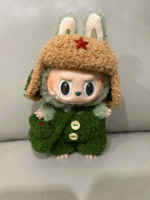Labubu clothing - green military-style coat set