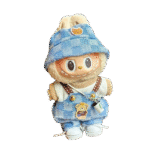 Labubu clothing - blue belt pants set