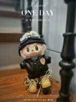 Labubu clothing cool leather jacket punk style set