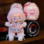 Labubu clothing red and black racing suit set