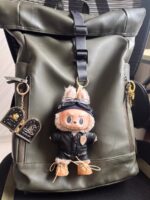 Labubu clothing cool leather jacket punk style set