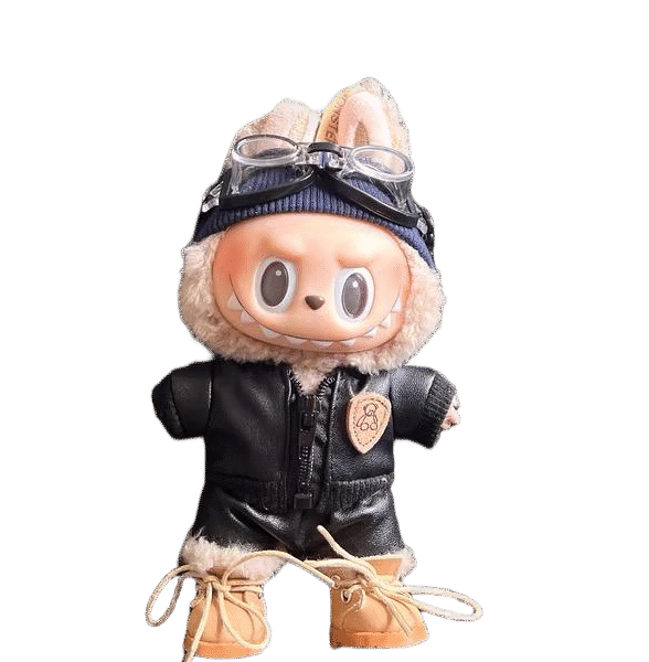 Labubu clothing cool leather jacket punk style set