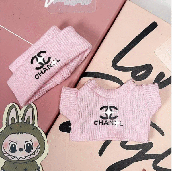 Labubu clothing Chanel  pink set