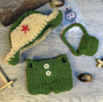 Labubu clothing - green military-style coat set