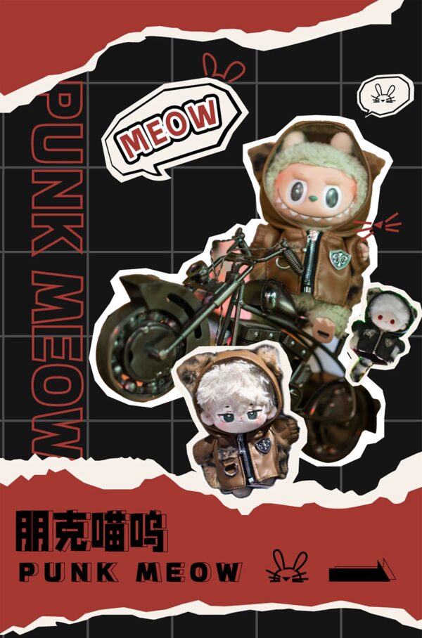 Labubu clothing cool biker suit set