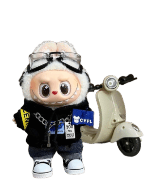 Labubu clothing cool biker suit set