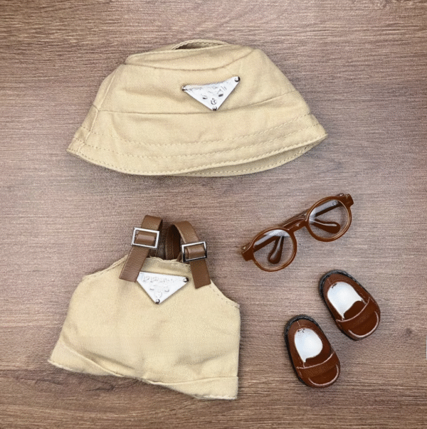 Labubu x Prada Denim Fisherman Hat Four-Piece Set