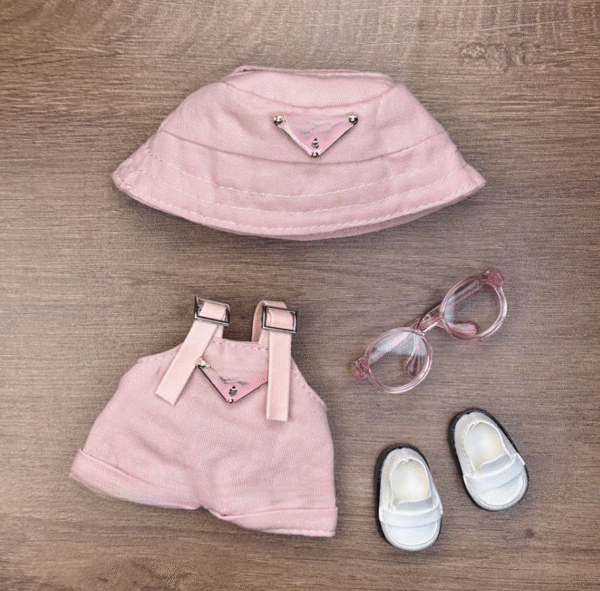 Labubu x Prada Denim Fisherman Hat Four-Piece Set