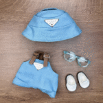 Labubu x Prada Denim Fisherman Hat Four-Piece Set