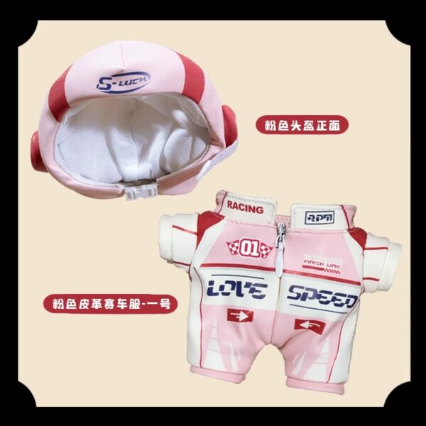 Labubu clothing red and black racing suit set