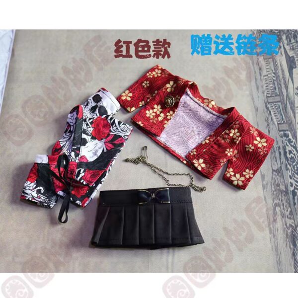 Labubu red cherry blossom kimono