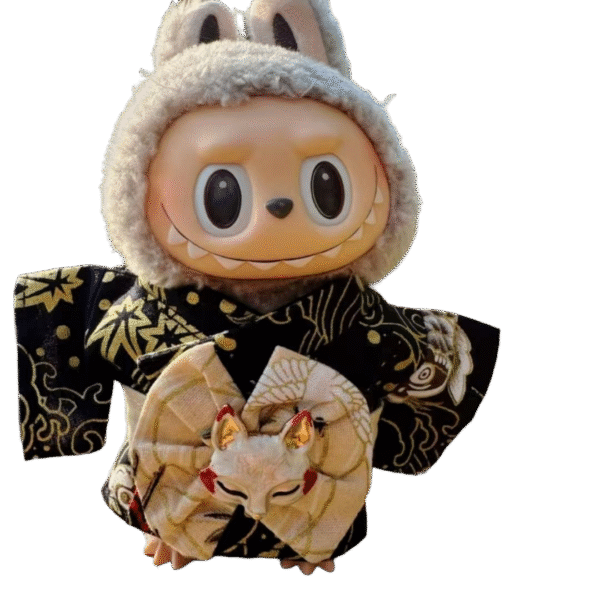 Labubu Black Carp kimono