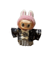 Labubu Black Bamboo Three O 'clock Kimono