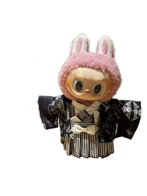 Labubu Black Bamboo Three O 'clock Kimono